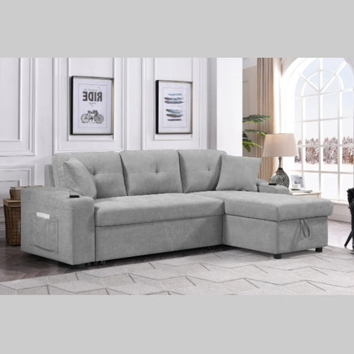 Convertible Sectional Sofa With Armrest Storage | Sizonic