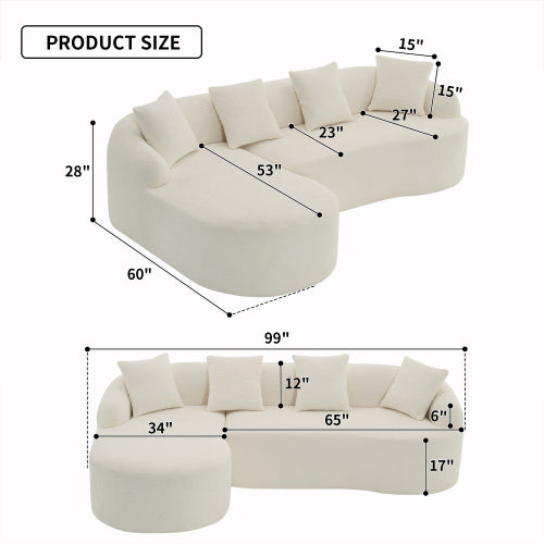 GREY COMPRESSION SOFA 3-seater, Wood Grain Chenille Fabric, Full Sponge Compression Sofa, Combined Sofa Furniture Apartment | Sizonic