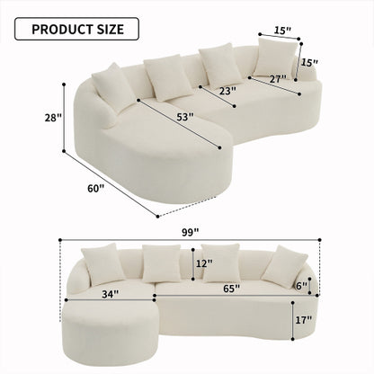 GREY COMPRESSION SOFA 3-seater, Wood Grain Chenille Fabric, Full Sponge Compression Sofa, Combined Sofa Furniture Apartment | Sizonic