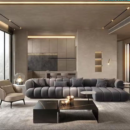 Large Velvet Home Furniture Nordic Modern Sectional Sofa Couch Set | Sizonic
