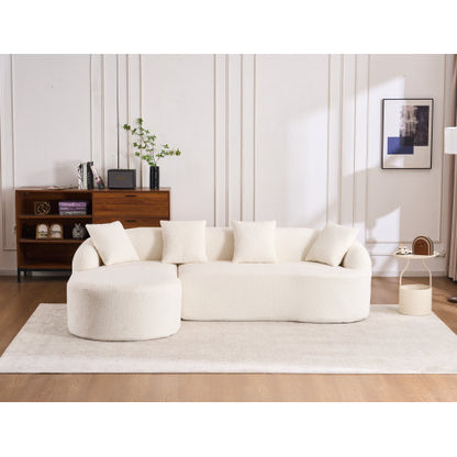 GREY COMPRESSION SOFA 3-seater, Wood Grain Chenille Fabric, Full Sponge Compression Sofa, Combined Sofa Furniture Apartment | Sizonic