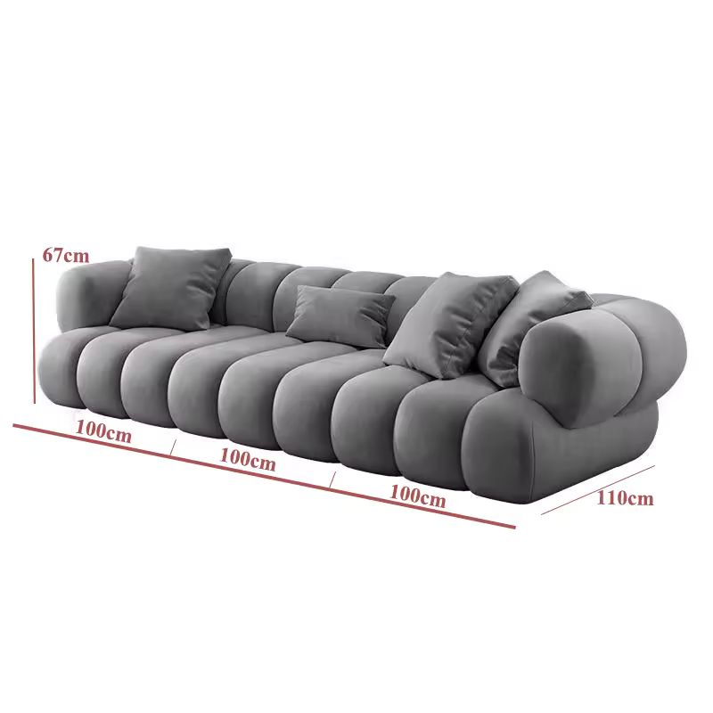 Large Velvet Home Furniture Nordic Modern Sectional Sofa Couch Set | Sizonic