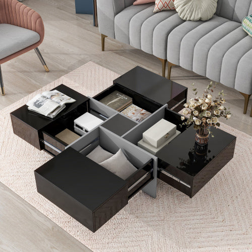 Unique Design Coffee Table With 4 Hidden Storage Compartments | Sizonic