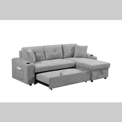 Convertible Sectional Sofa With Armrest Storage | Sizonic
