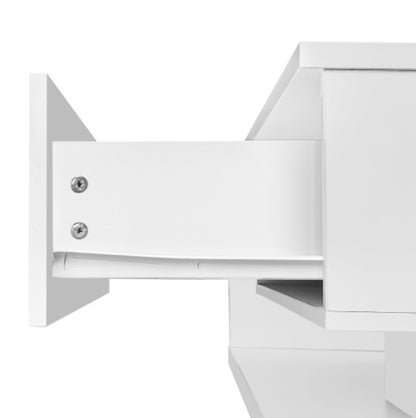 Coffee Table, High-gloss White. Side Tables, Coffee Tables With Glass And LED | Sizonic