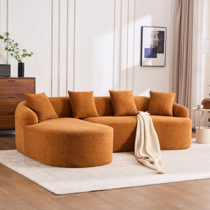 GREY COMPRESSION SOFA 3-seater, Wood Grain Chenille Fabric, Full Sponge Compression Sofa, Combined Sofa Furniture Apartment | Sizonic