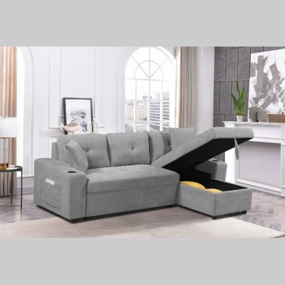 Convertible Sectional Sofa With Armrest Storage | Sizonic
