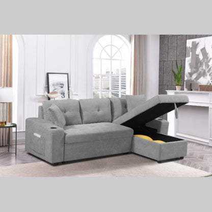Convertible Sectional Sofa With Armrest Storage | Sizonic